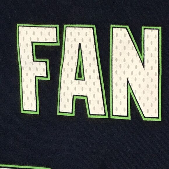 Seattle Seahawks NFL Navy Blue 12th Player FAN Adult Lg. Majestic Brand T Shirt - Picture 12 of 12